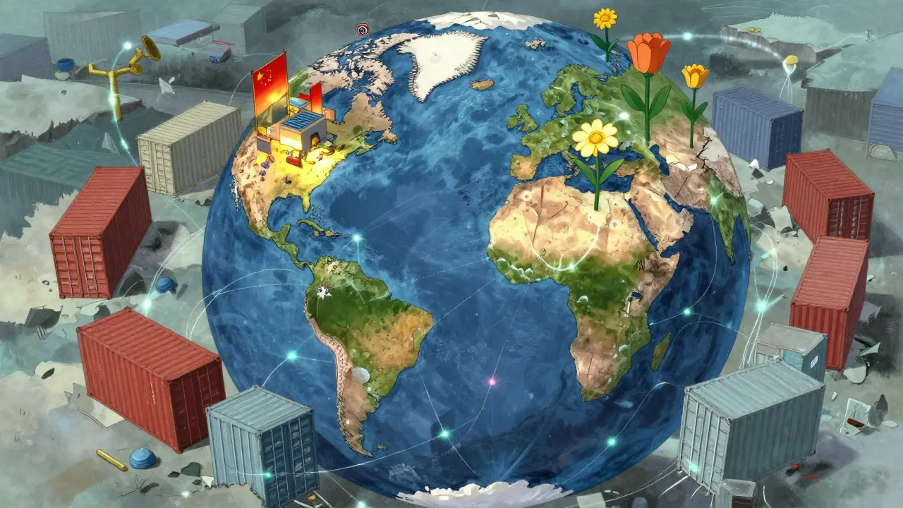 A fractured globe with generic drug factories blooming across emerging economies.