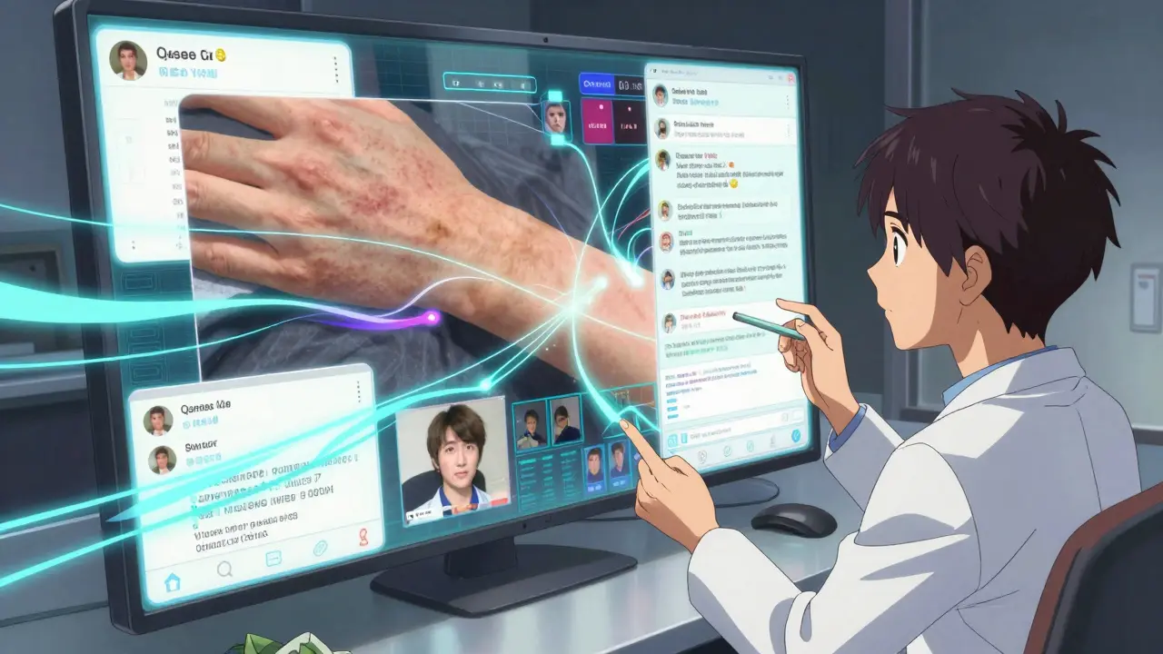 AI detecting skin reactions from social media photos before medical reports.