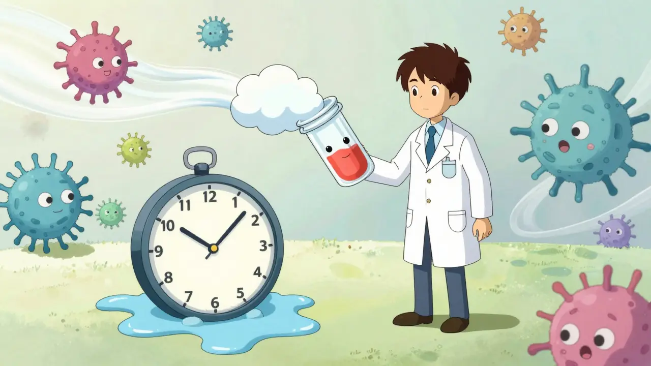 Doctor and melting clock representing watchful waiting for ear infection