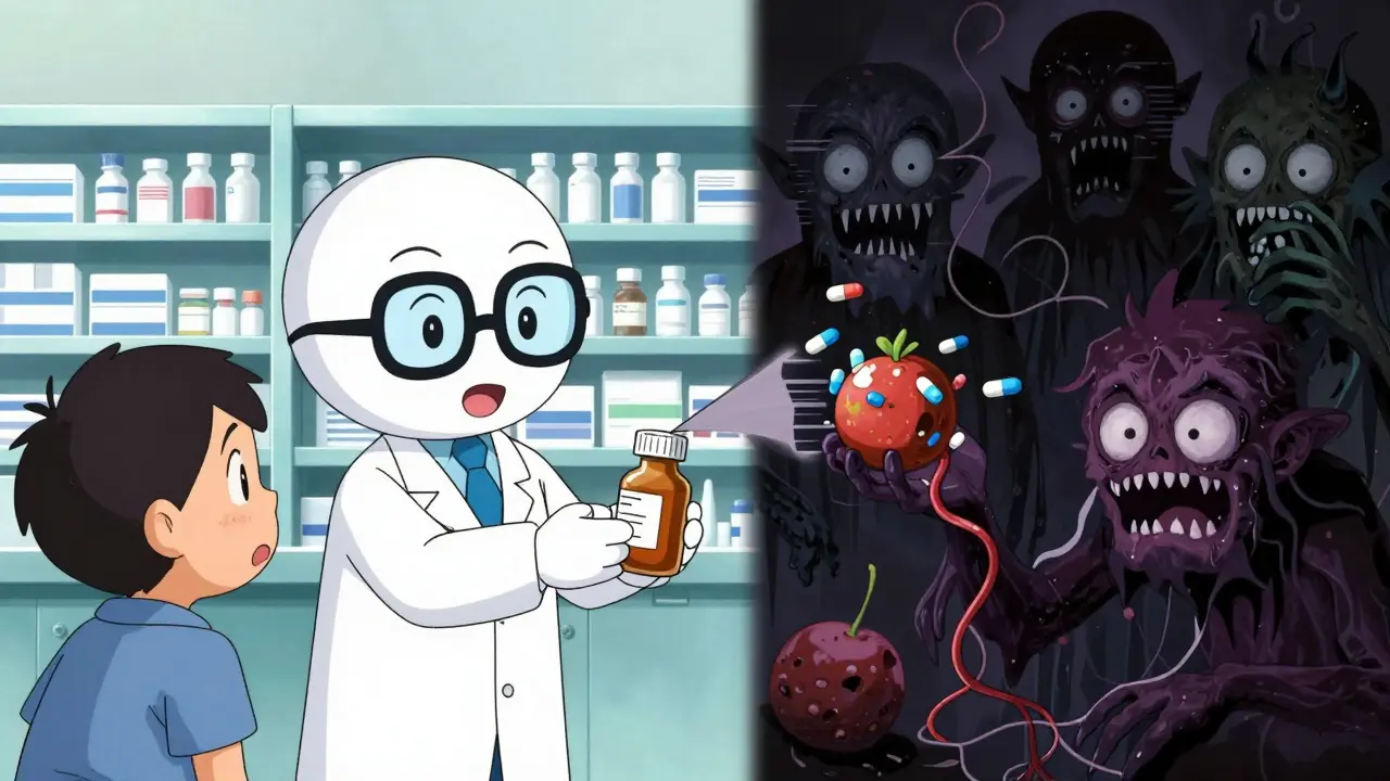 Safe pharmacist handing medicine vs shadowy illegal drug sellers